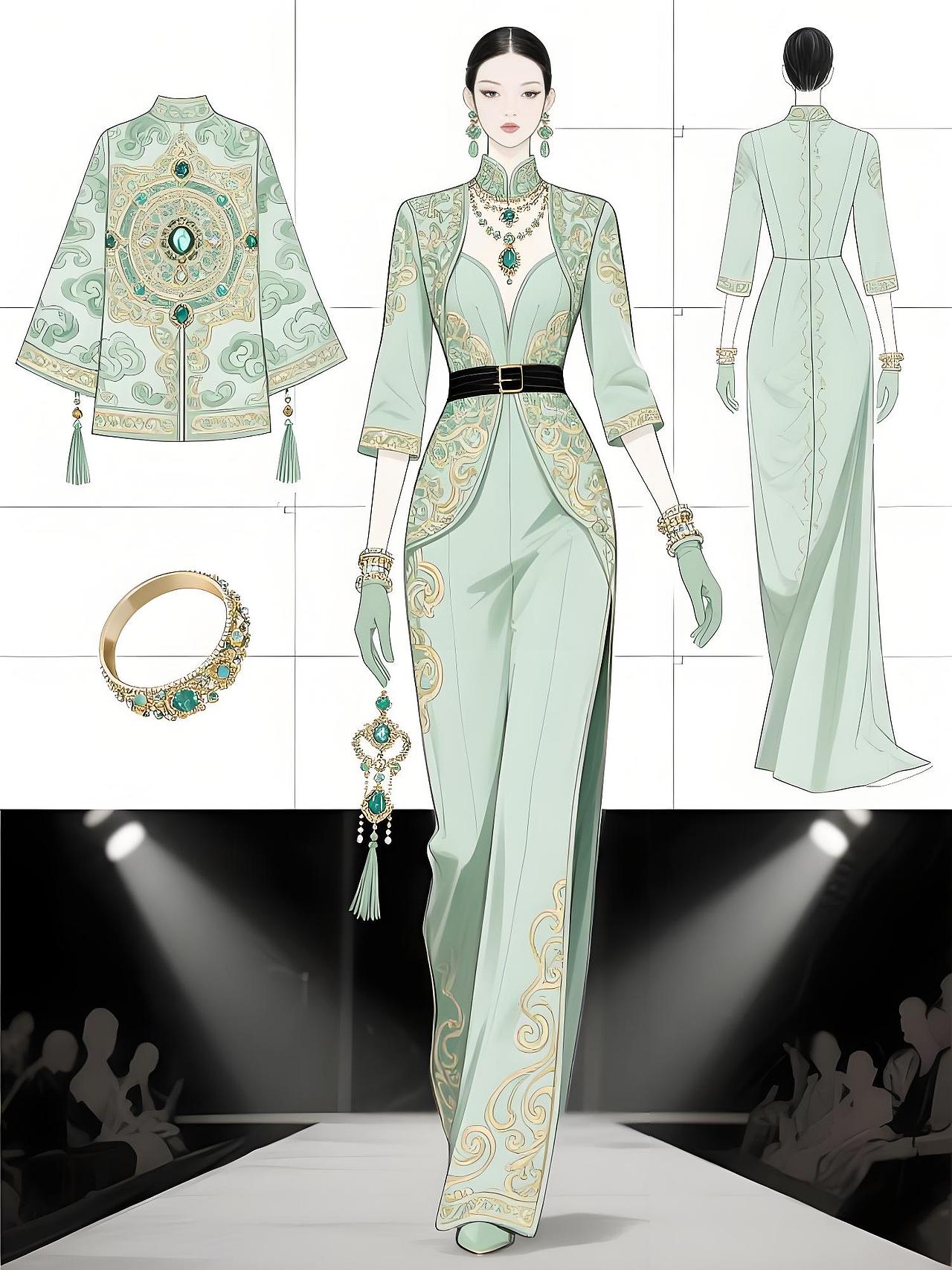 青金藻井纹重塑新中式高定图腾