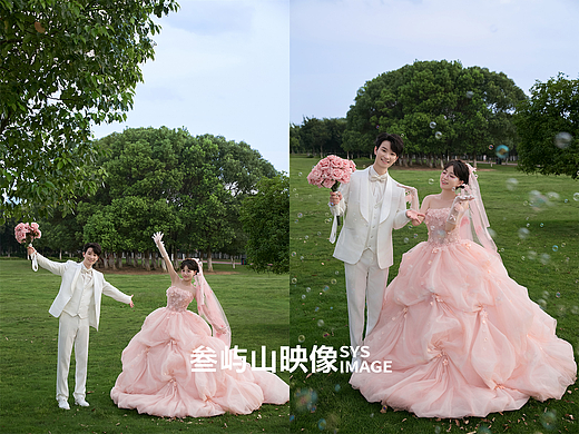 怦然心动！把童话写进粉色婚纱照里💐