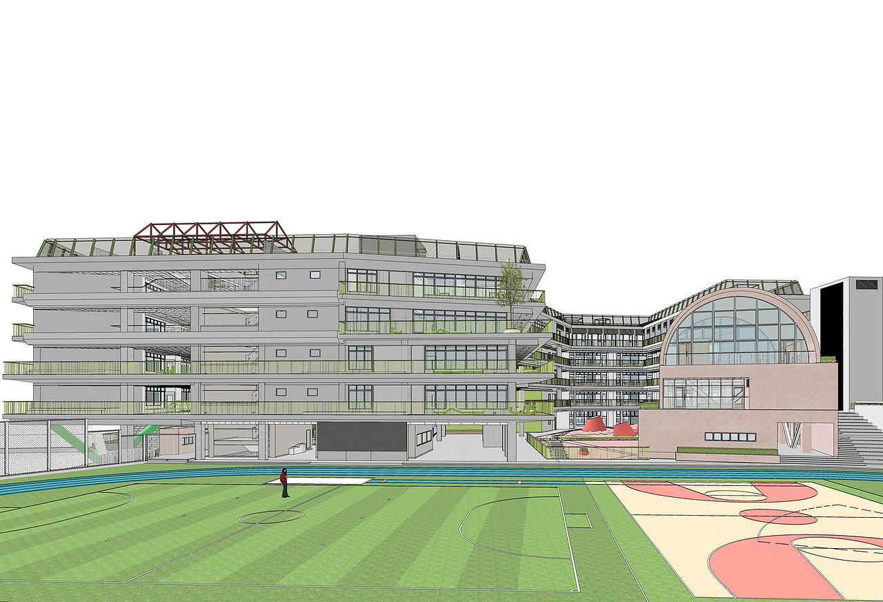 深圳福田新沙小学SU模型下载