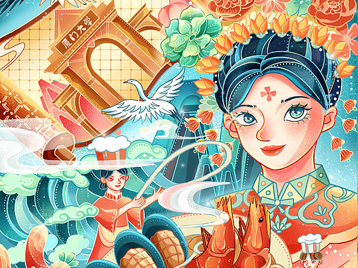 厦门国风插画｜海与城的故事