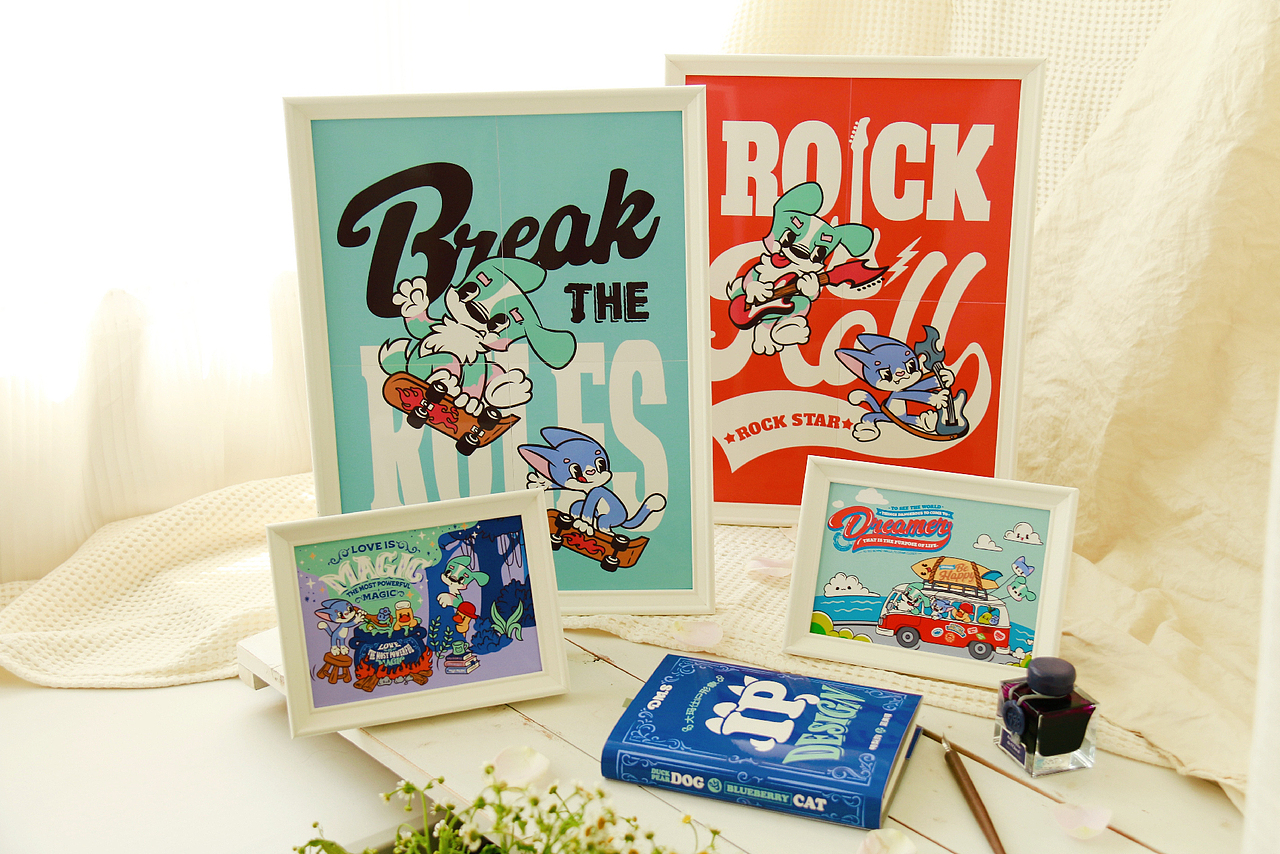 赤诚热烈的夏天!大玛仕原创IP设计【鸭梨狗&蓝美喵】