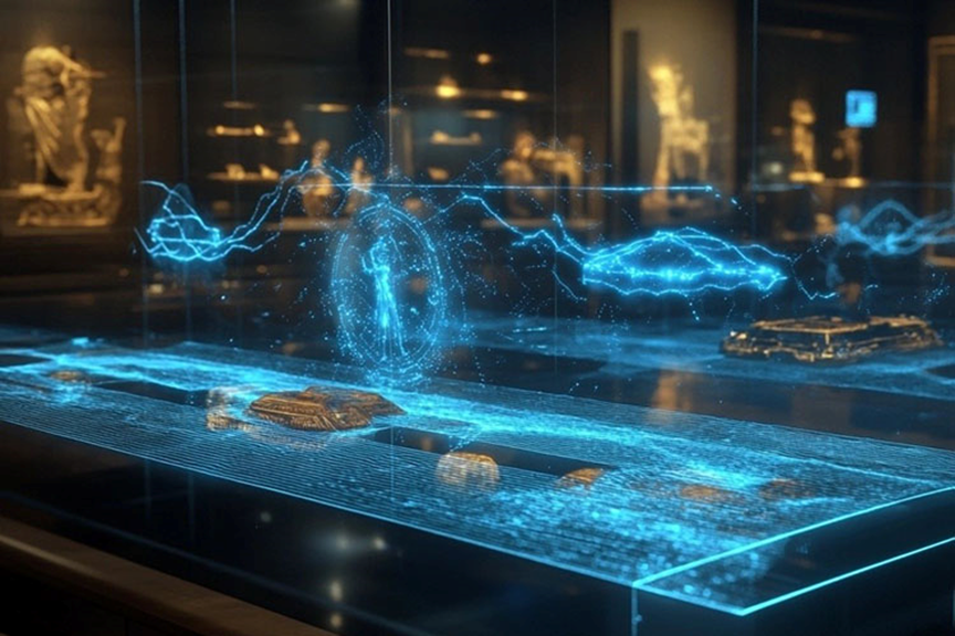 以全息技术突破传统展柜限制，重塑展厅视觉与互动新体验。