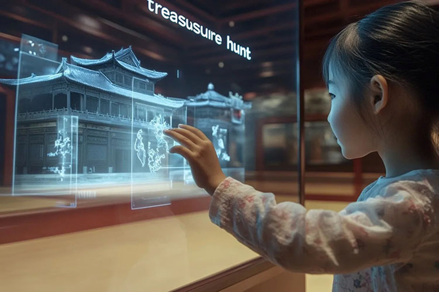 以全息技术突破传统展柜限制，重塑展厅视觉与互动新体验。