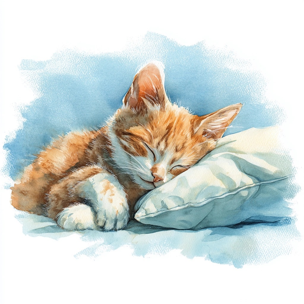 水彩小猫