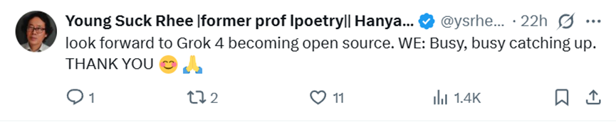 马斯克开源新模型：能实时抓取社交平台数据，20万块H100训练