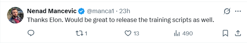 马斯克开源新模型：能实时抓取社交平台数据，20万块H100训练