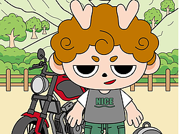 一组拽拽龙卡通IP形象插画