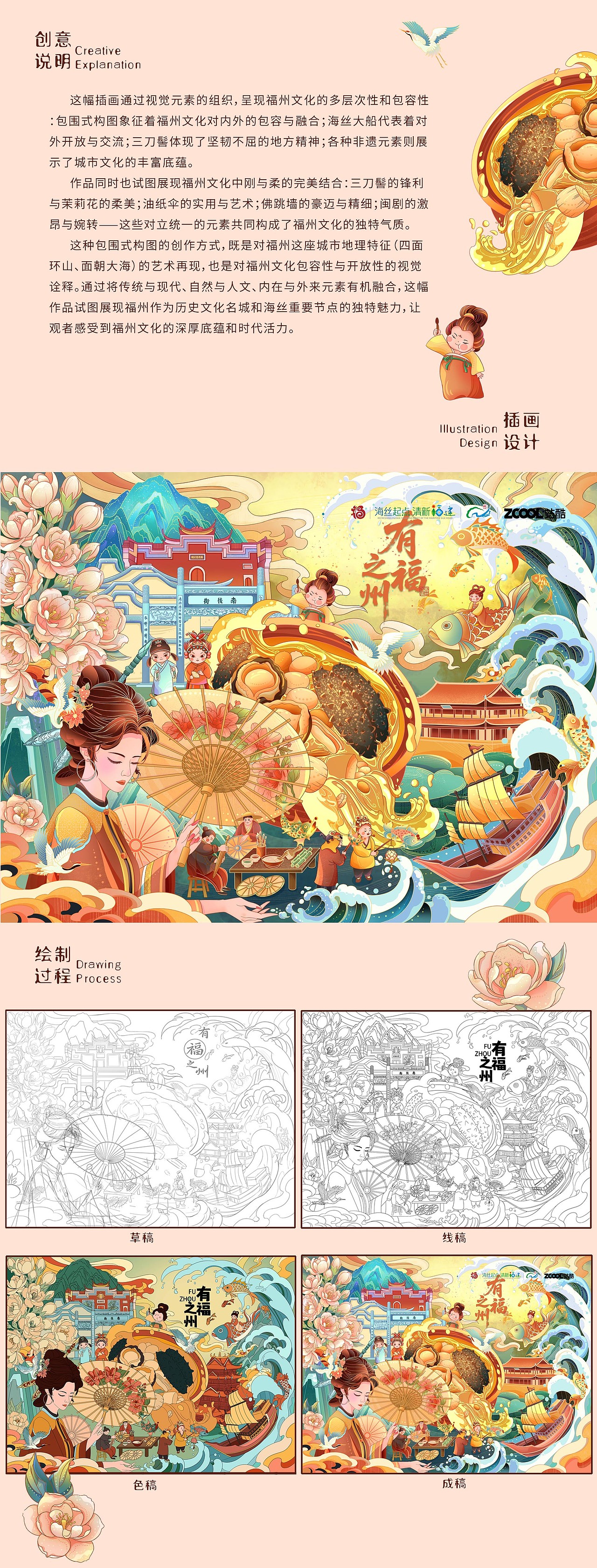 福州韵——海丝路上的文化交响（图ZMzk1NTU1MTMy） - 商业插画 - 站酷设计师木可可插画原创素材 - 站酷ZCOOL