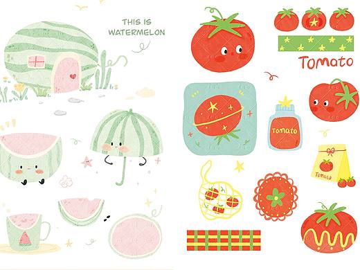 文创贴纸 — 食物小元素插画～