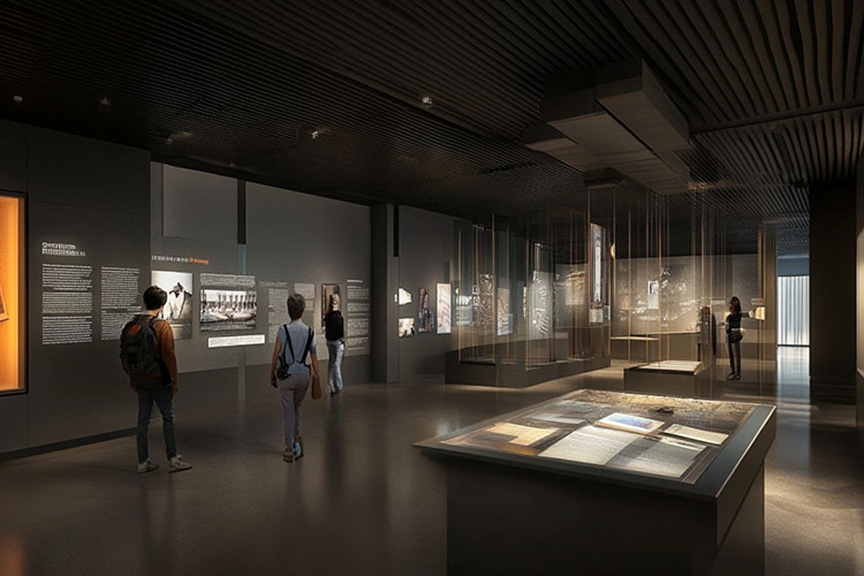 廉政教育展厅融合前沿多媒体技术，创设沉浸式情境强化教育成效。