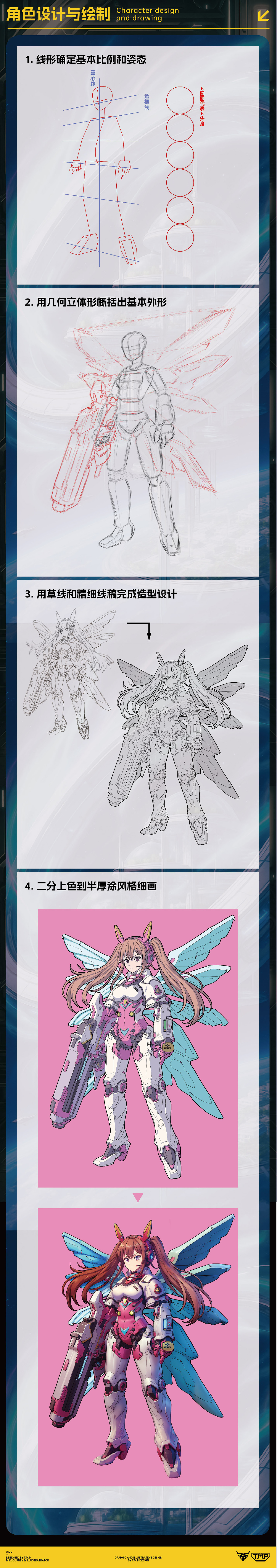 机甲系列(IP/插画)设计-机甲少女-星翼守护者（图ZMzk1NTkwMTcy） - 概念设定 - 站酷设计师TMP美术设计原创素材 - 站酷ZCOOL