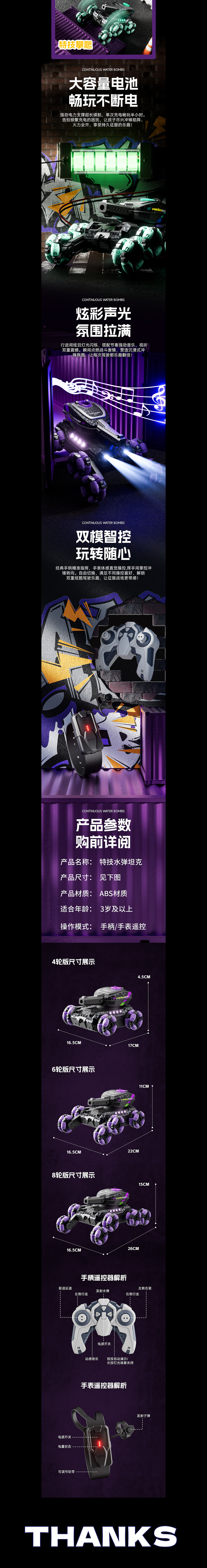 坦克遥控玩具车详情页