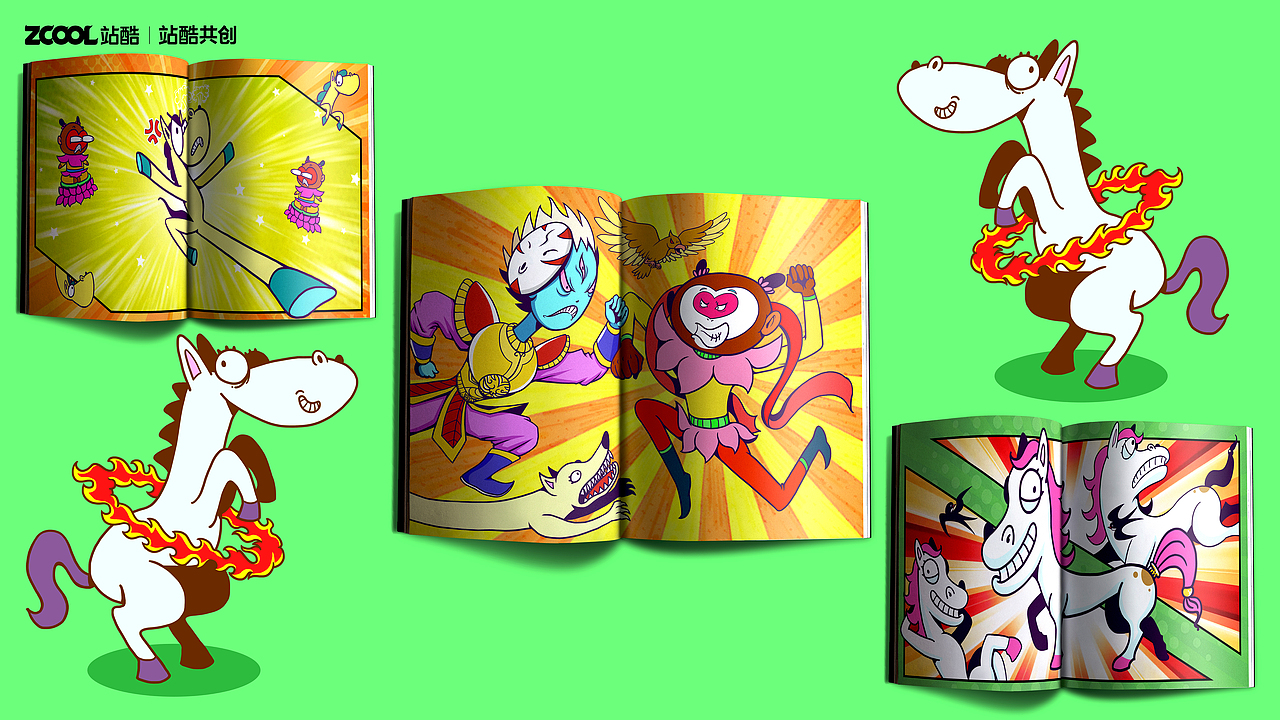 肆馬-訷画（图ZMzk1NTk5MTY0） - 宣传物料 - 站酷设计师天书奇谭原创素材 - 站酷ZCOOL