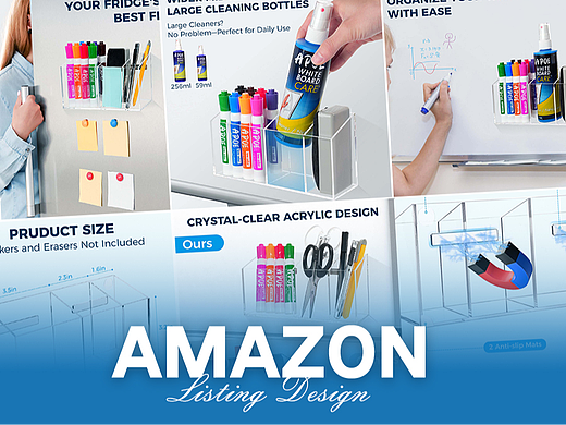 办公用品 磁吸笔架-Amazon亚马逊主副图A+设计案例