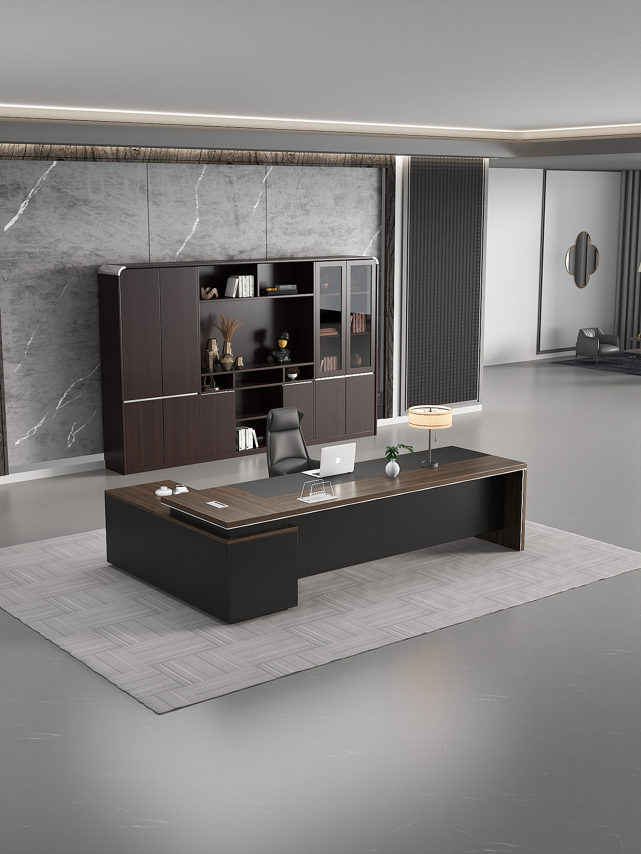 现代班台老板办公桌