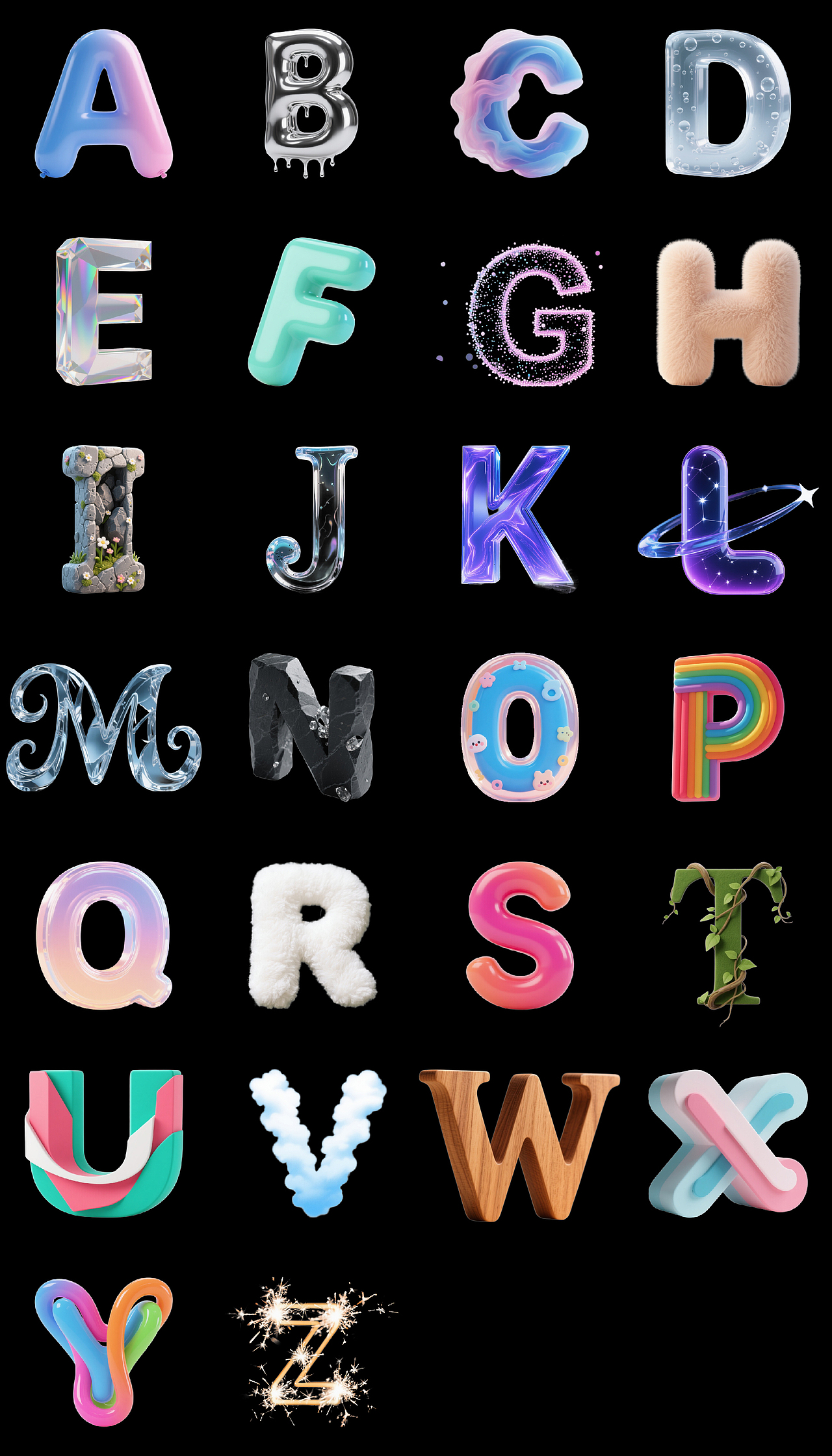 26字母设计（图ZMzk1NjA1MDA4） - AI作品 - 站酷设计师肆酒420原创素材 - 站酷ZCOOL