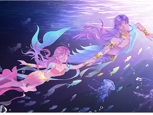 一起游到海水都变红