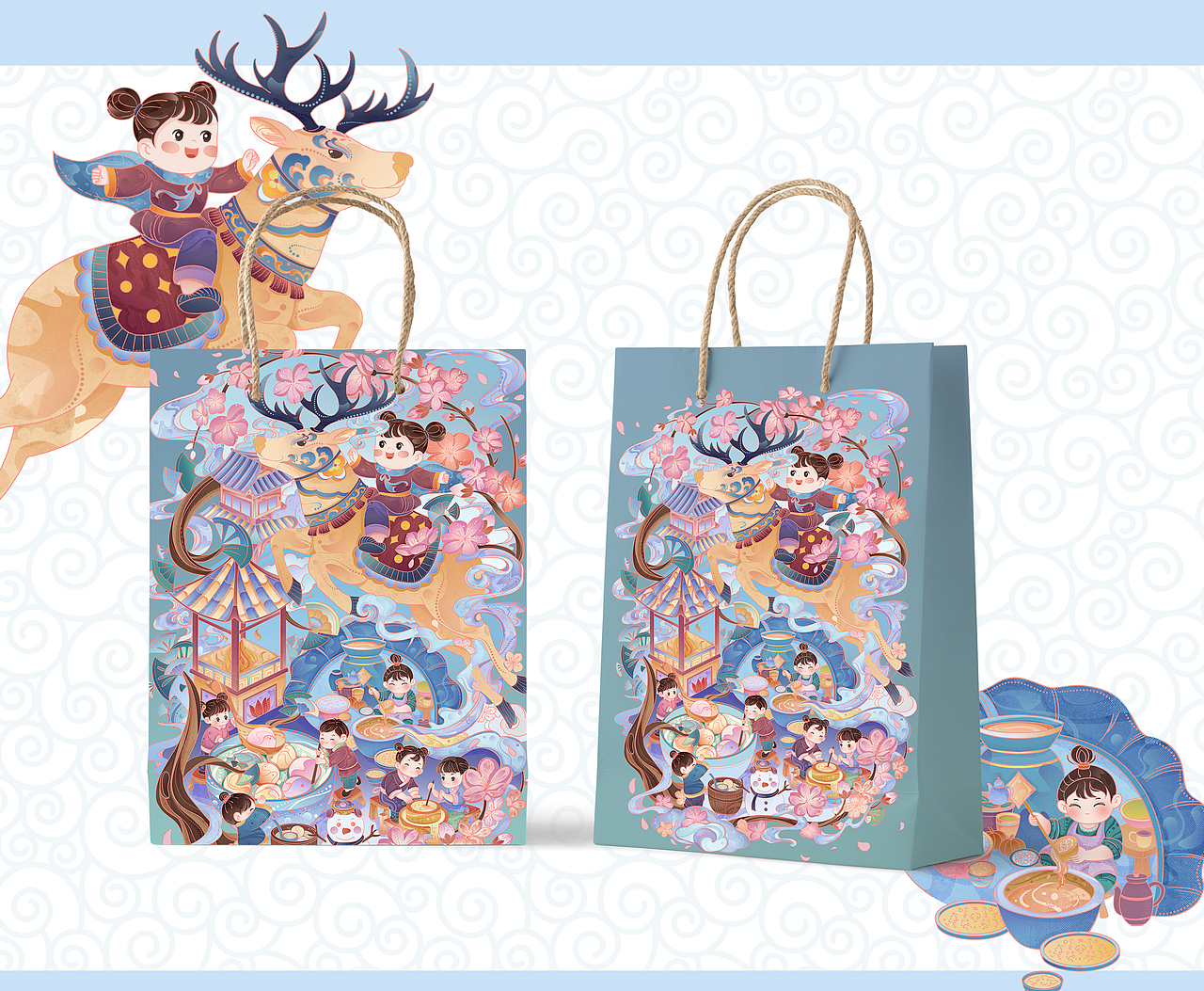 24 节气——冬至 包装插画