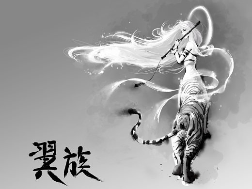 中国水墨人物生物