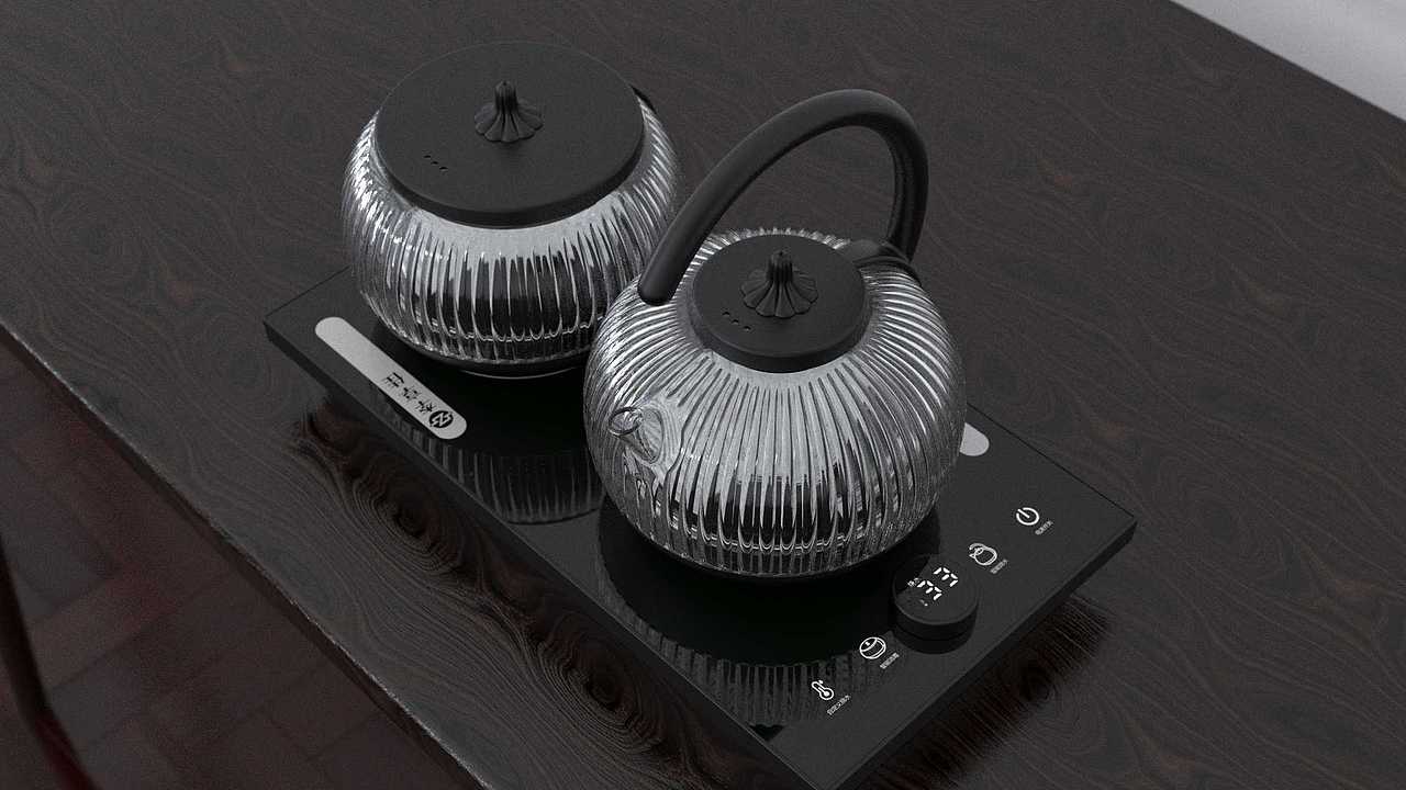 语音控制点茶壶南瓜壶产品外观设计案例