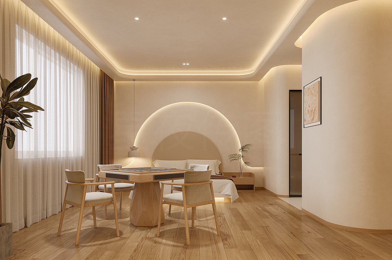 奶油风酒店异形风格