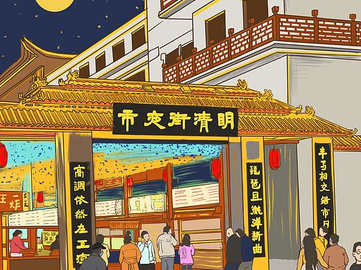 《武威明清街夜市》