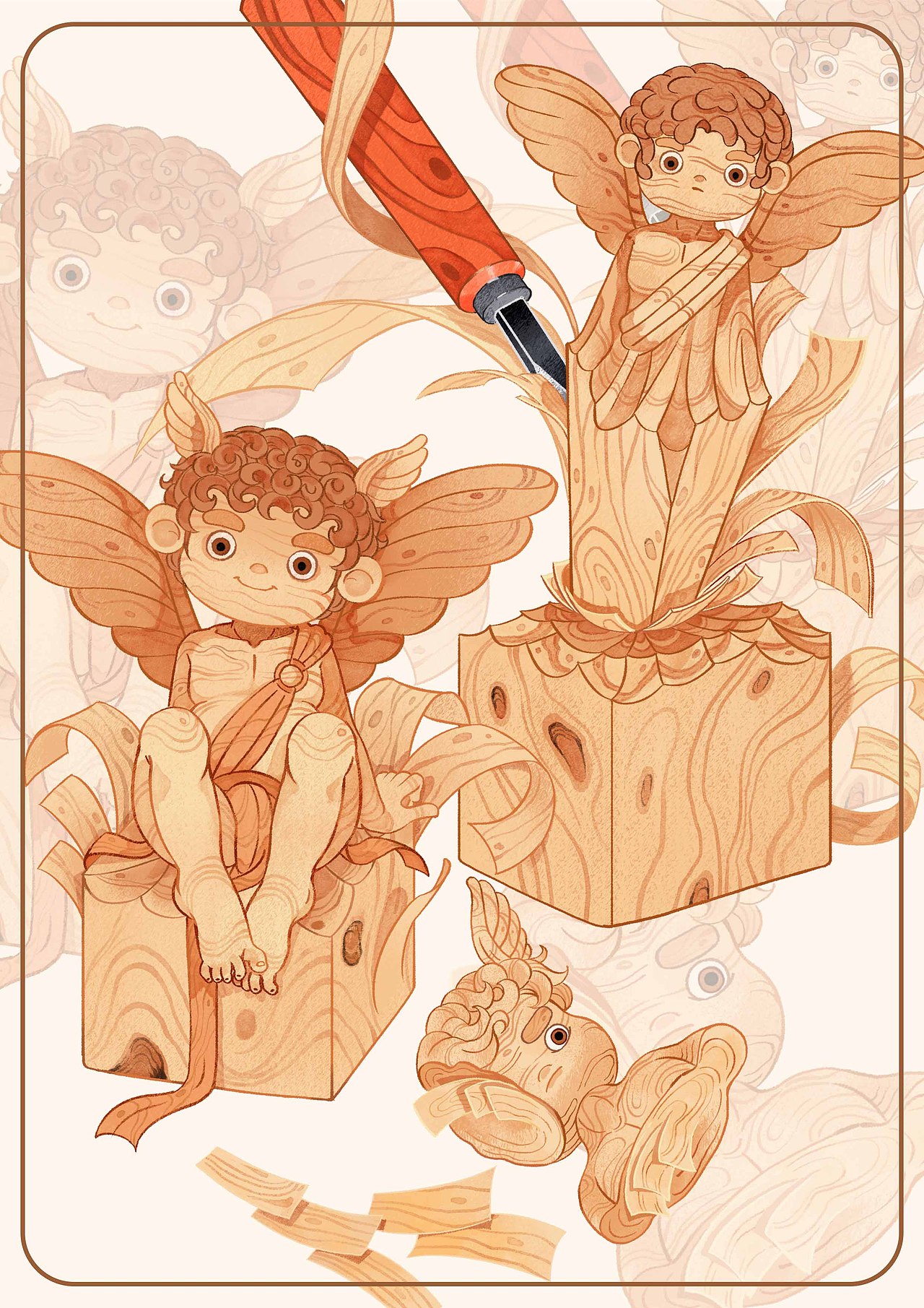 雕琢（图ZMzk1NjMyODI4） - 艺术插画 - 站酷设计师我是黎明原创素材 - 站酷ZCOOL