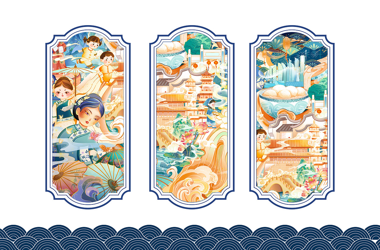 闽都风华 山海交融（图ZMzk1NjcwOTc2） - 商业插画 - 站酷设计师三酱同学原创素材 - 站酷ZCOOL