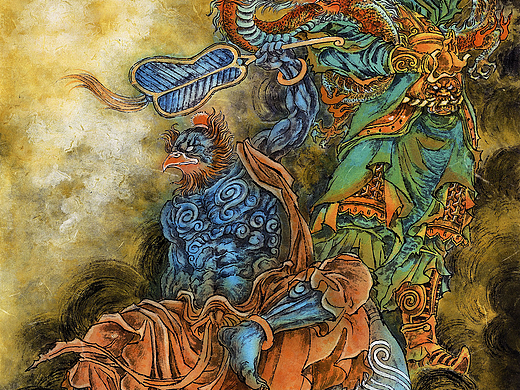 水墨重彩  风伯/雨师