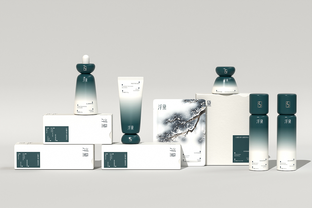 浮黛 ∣ 中式护肤品牌包装设计（图ZMzk1Njk1ODIw） - 包装 - 站酷设计师年年有鱼Design原创素材 - 站酷ZCOOL