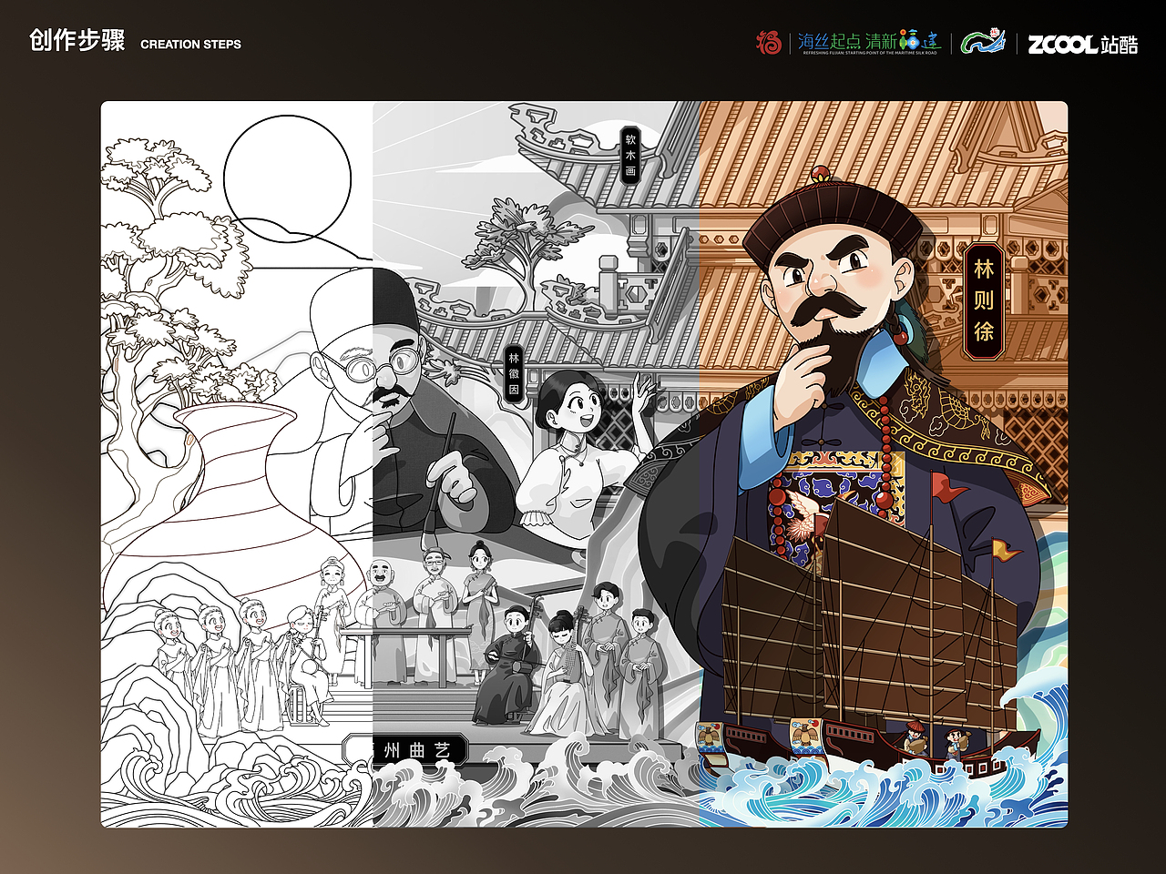 有福之周·福绘榕城 丨 福州文旅插画（图ZMzk1NzA1NzQ4） - 商业插画 - 站酷设计师六团鱼原创素材 - 站酷ZCOOL