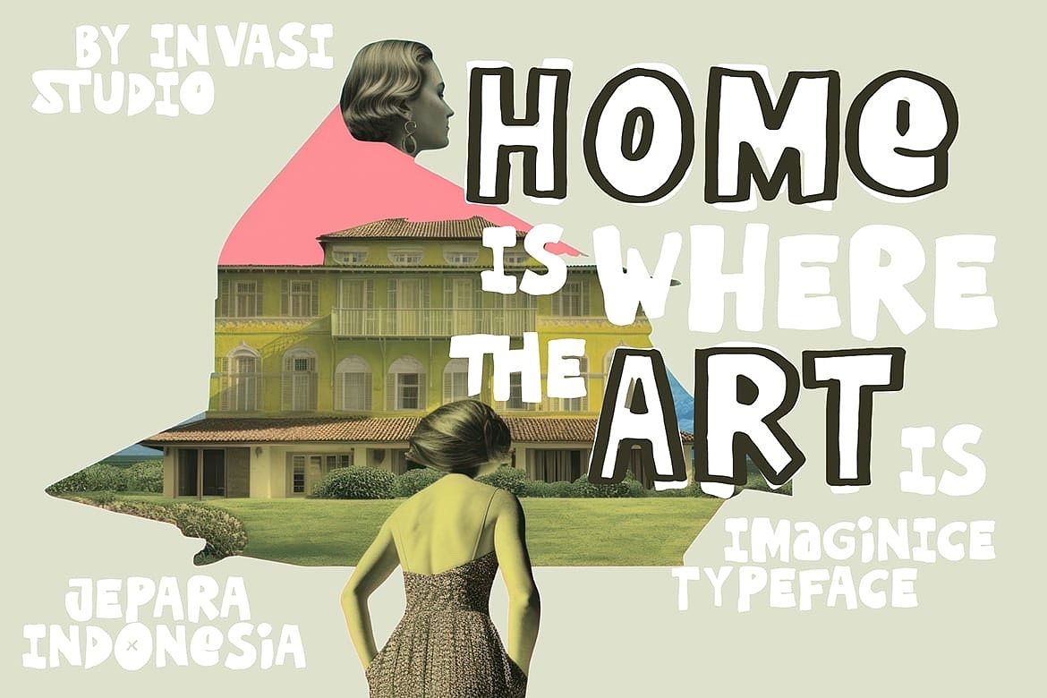 2款创意趣味卡通街头潮流海报封面标题手写英文字体