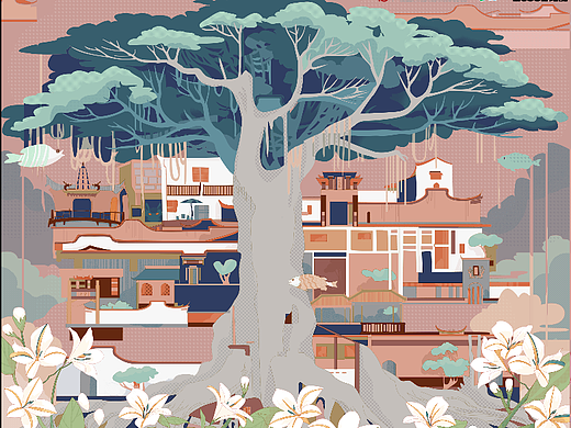 榕樹下的熱土（個人主頁-ZNzI0NTQ3NzI=） - 商業(yè)插畫 - 站酷設(shè)計師香小漁原創(chuàng)素材 - 站酷ZCOOL