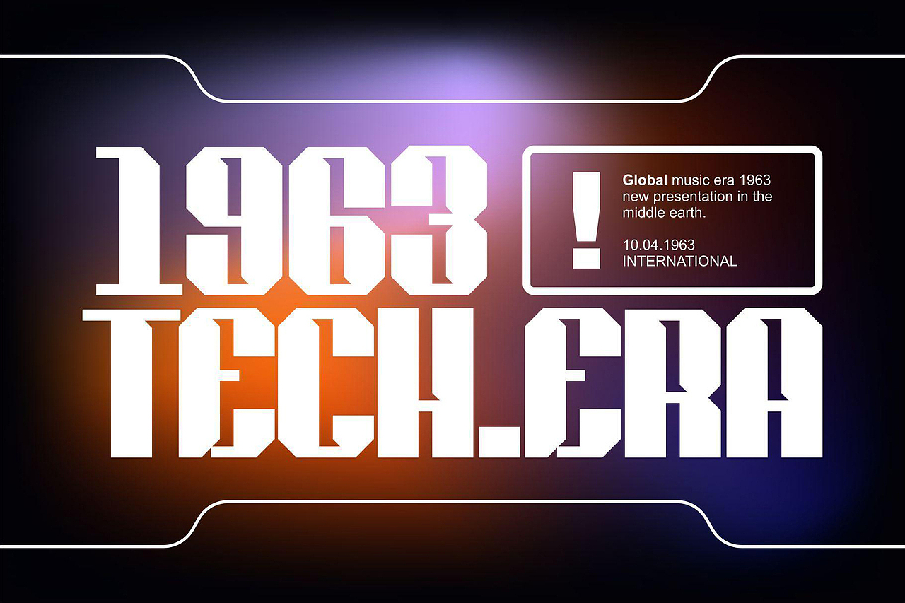 潮流未来主义科幻机能科技海报封面标题无衬线英文字体