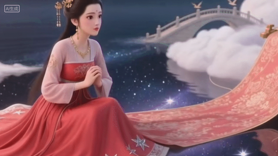 牛郎织女的鹊桥之约（图ZMzk1NzQ5OTA4） - AI作品 - 站酷设计师AI绘研室原创素材 - 站酷ZCOOL