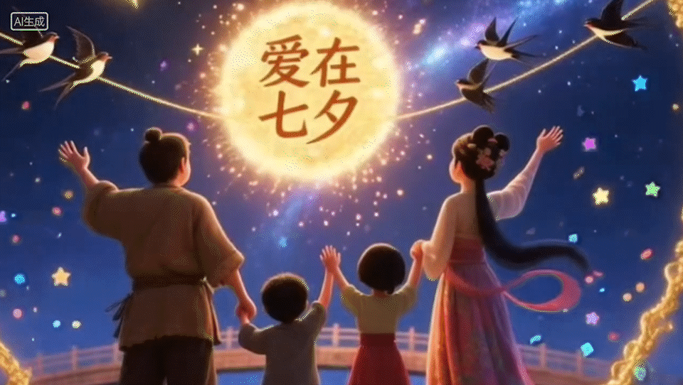 牛郎织女的鹊桥之约（图ZMzk1NzQ5OTQ0） - AI作品 - 站酷设计师AI绘研室原创素材 - 站酷ZCOOL