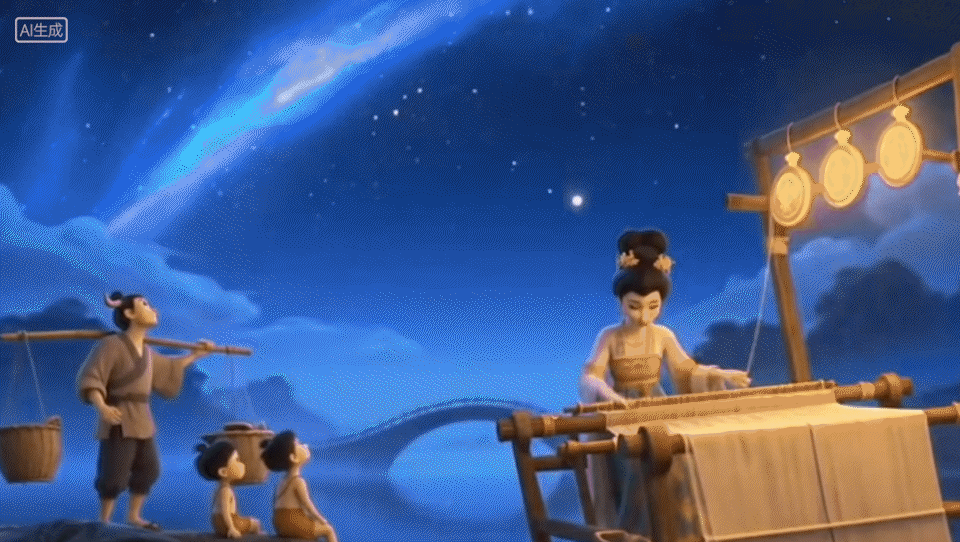 牛郎织女的鹊桥之约（图ZMzk1NzQ5OTI0） - AI作品 - 站酷设计师AI绘研室原创素材 - 站酷ZCOOL