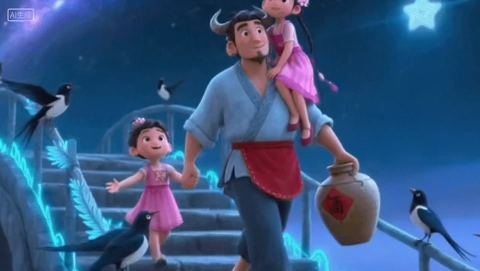 牛郎织女的鹊桥之约（图ZMzk1NzQ5OTMy） - AI作品 - 站酷设计师AI绘研室原创素材 - 站酷ZCOOL