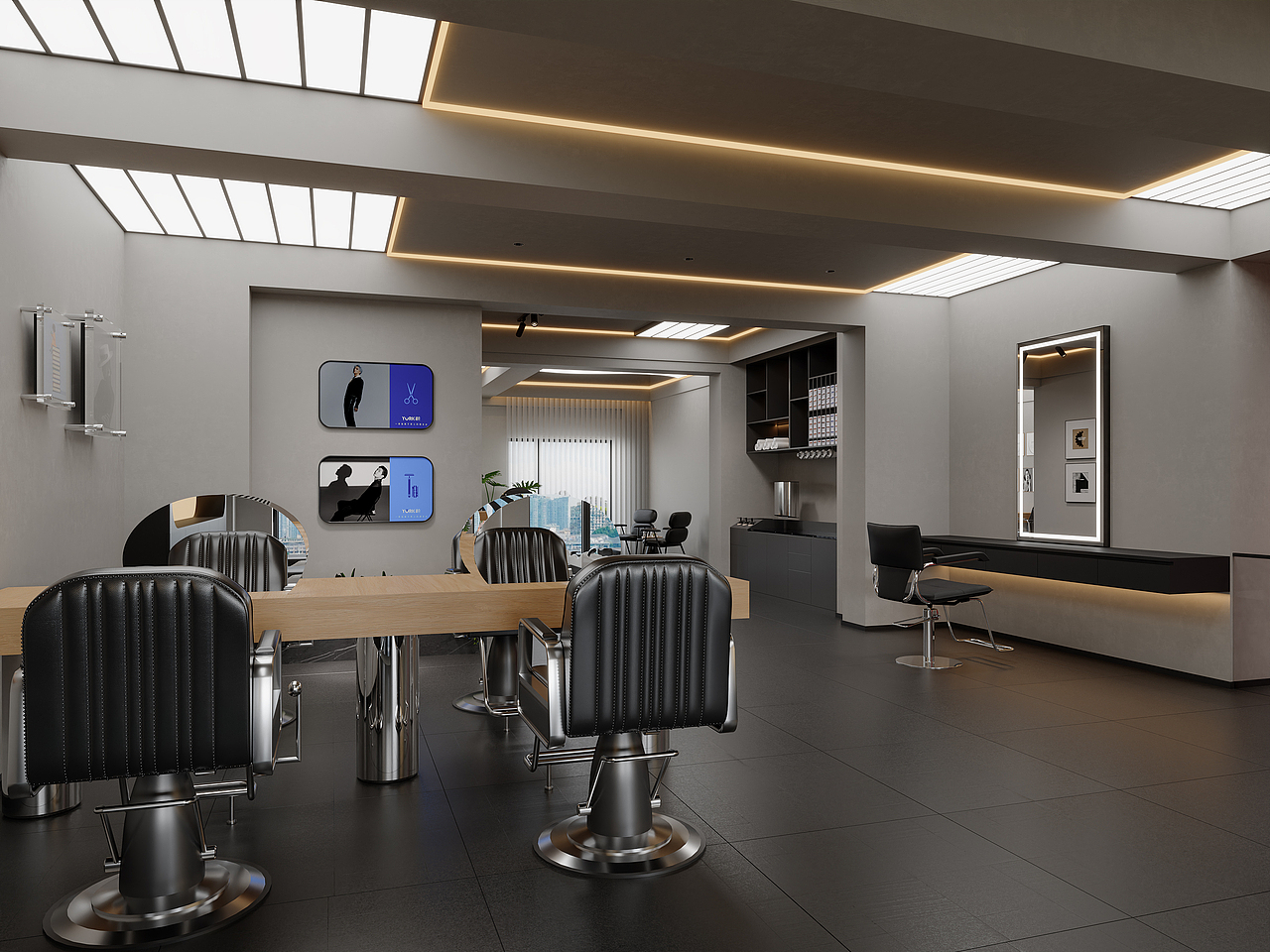 现代简约理发店
