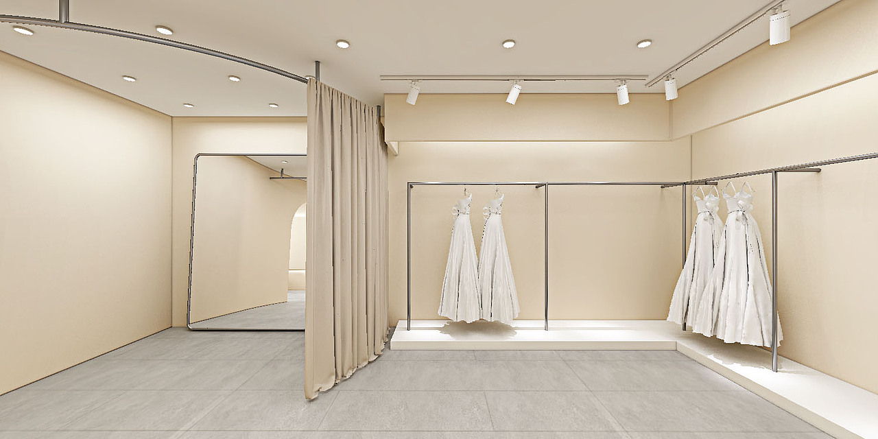 小面积简约婚纱店设计