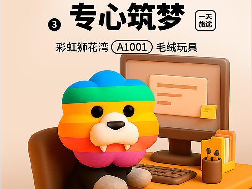 一天旅途：专心筑梦，寻找「希望」的模样，彩虹狮花湾毛绒玩具