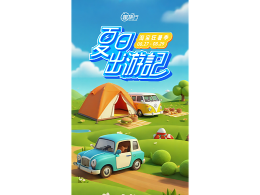 钢笔造字 + 创意变形，“夏日出游记” 字体与海报应用