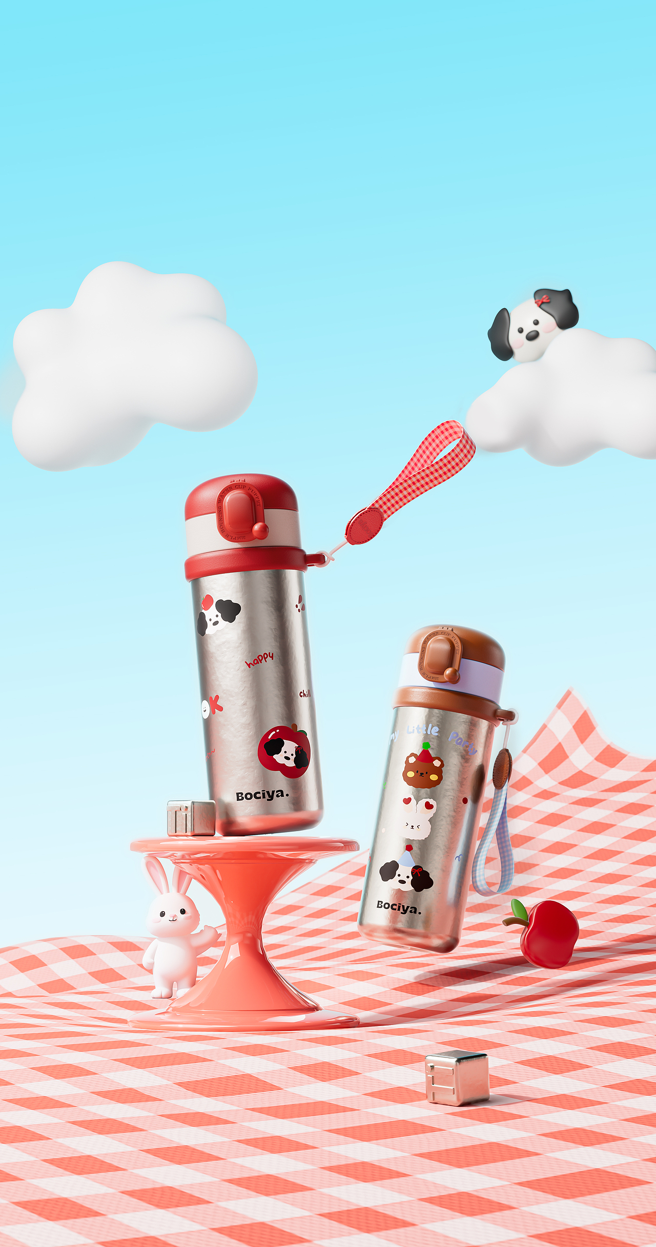 可爱印花肽杯渲染（图ZMzk1ODA0ODI4） - 产品摄影 - 站酷设计师消逝谁的年华原创素材 - 站酷ZCOOL