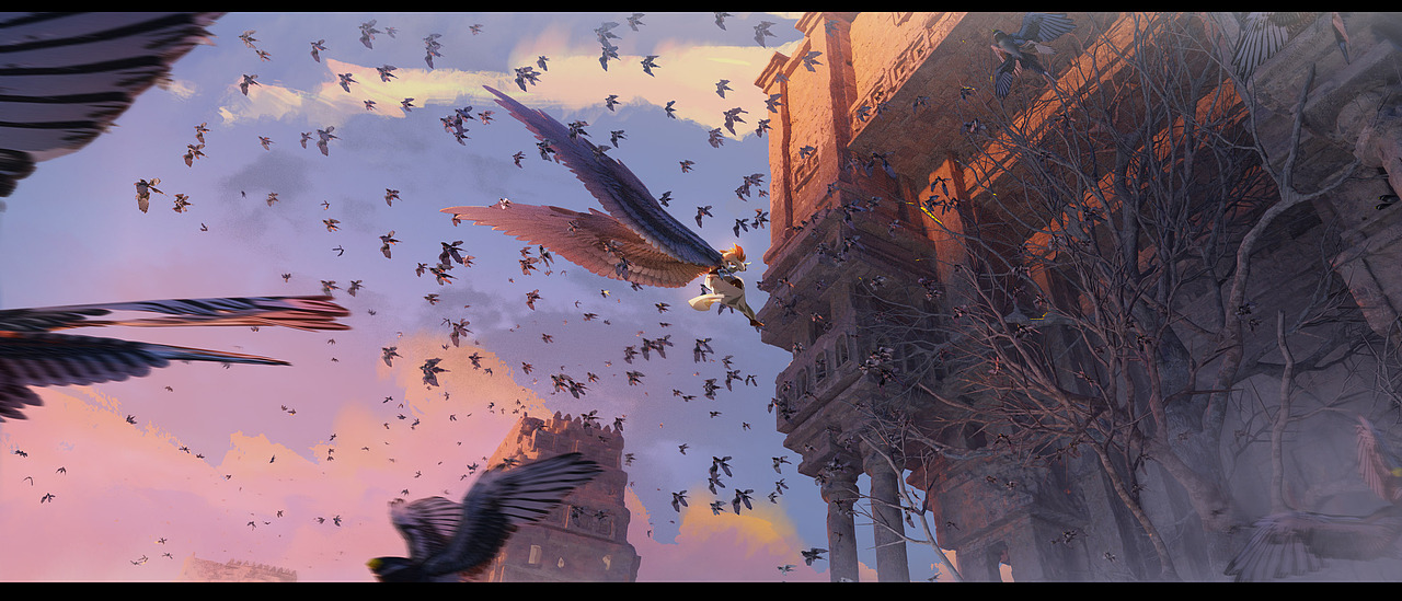 blender风格化作品--《惊鸟》