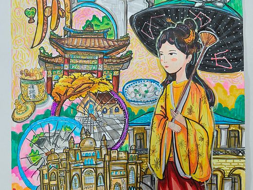 作品名称《福韵榕城:一幅画里的千年风华》