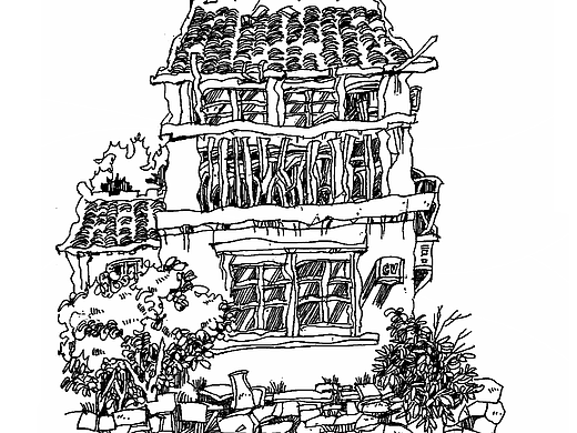 街景速写，关于钢笔画风景。