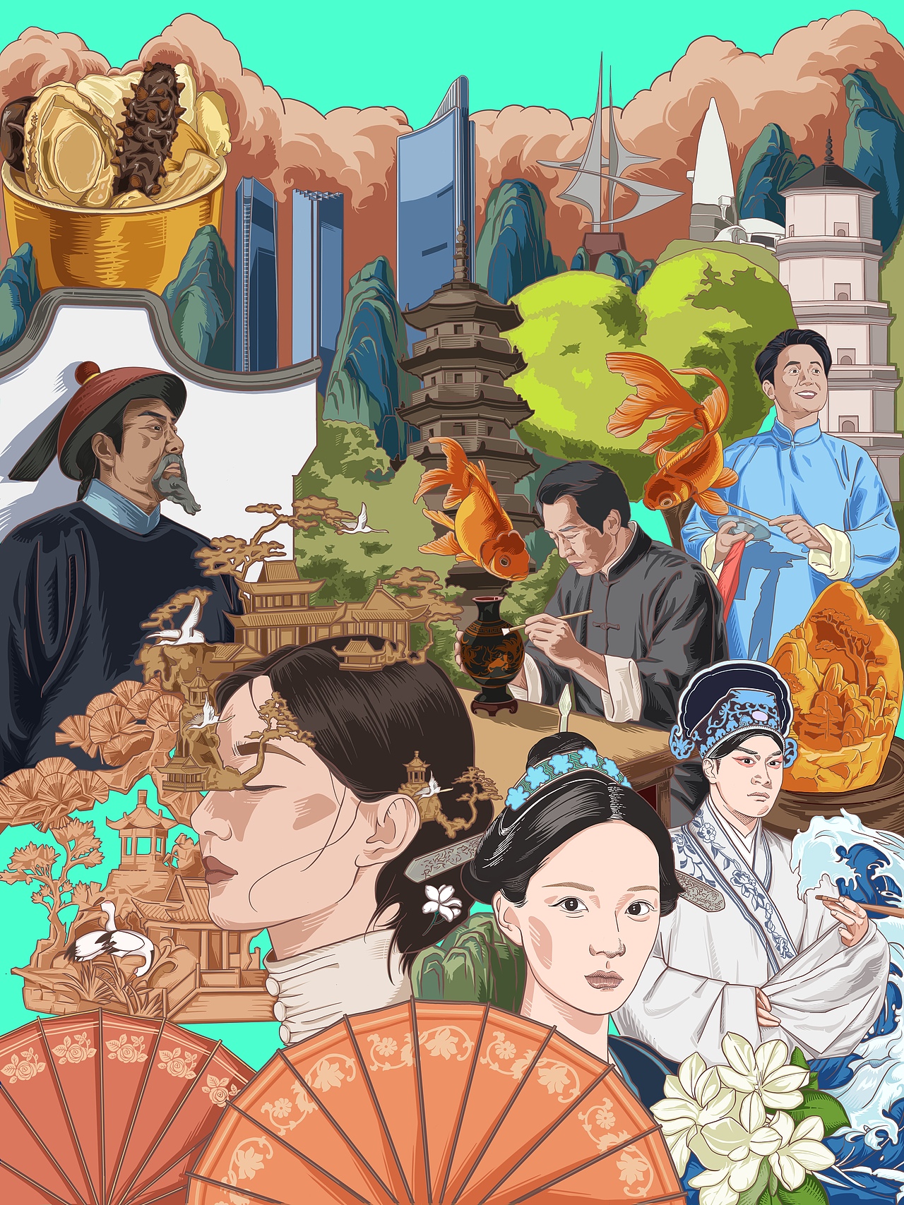 福满·有福之州（图ZMzk1ODI5MTY4） - 商业插画 - 站酷设计师涂宇恒原创素材 - 站酷ZCOOL