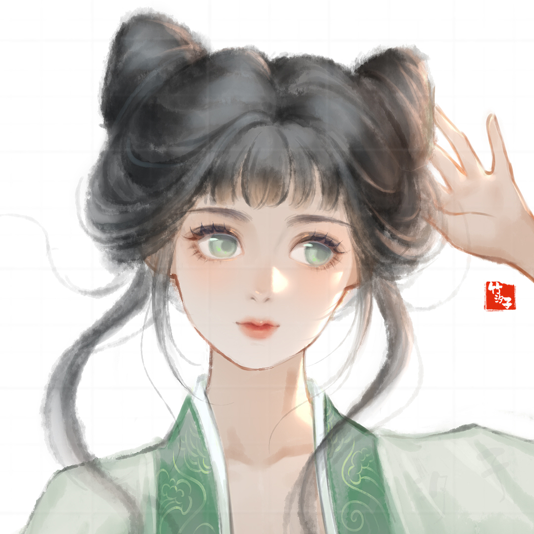 水墨少女头像