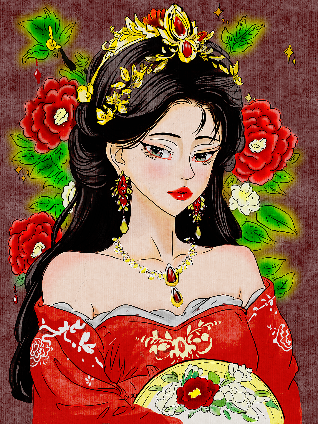 二次元古风美女插画