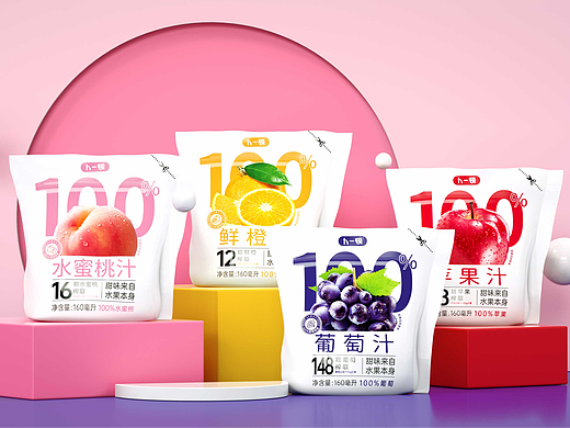 100%新鲜榨取｜卜一顿果汁包装设计
